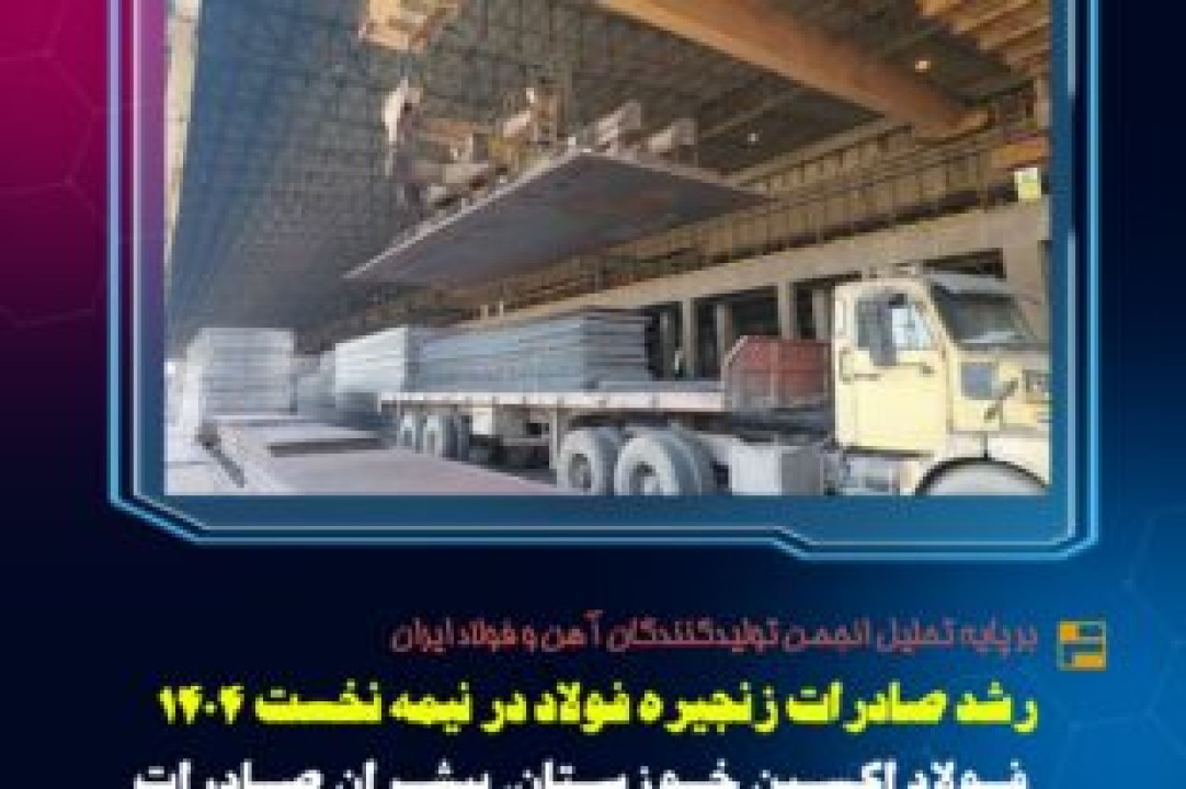 رشد صادرات زنجیره فولاد در نیمه نخست ۱۴۰۴ رشد صادرات زنجیره فولاد در نیمه نخست ۱۴۰۴